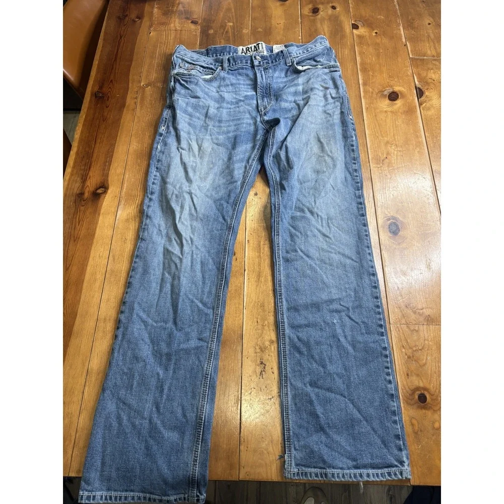 ARIAT M4 Low Rise Bootcut Jeans Men's Size 36x34 Medium Wash Denim